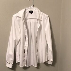Jones New York White Shirt with Black Accents